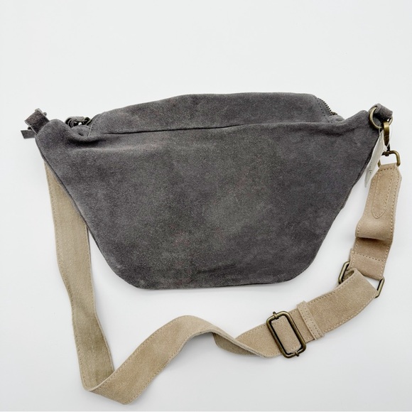 NWT Gray Free People Canyon Suede Sling Bag Crossbody - Picture 2 of 6